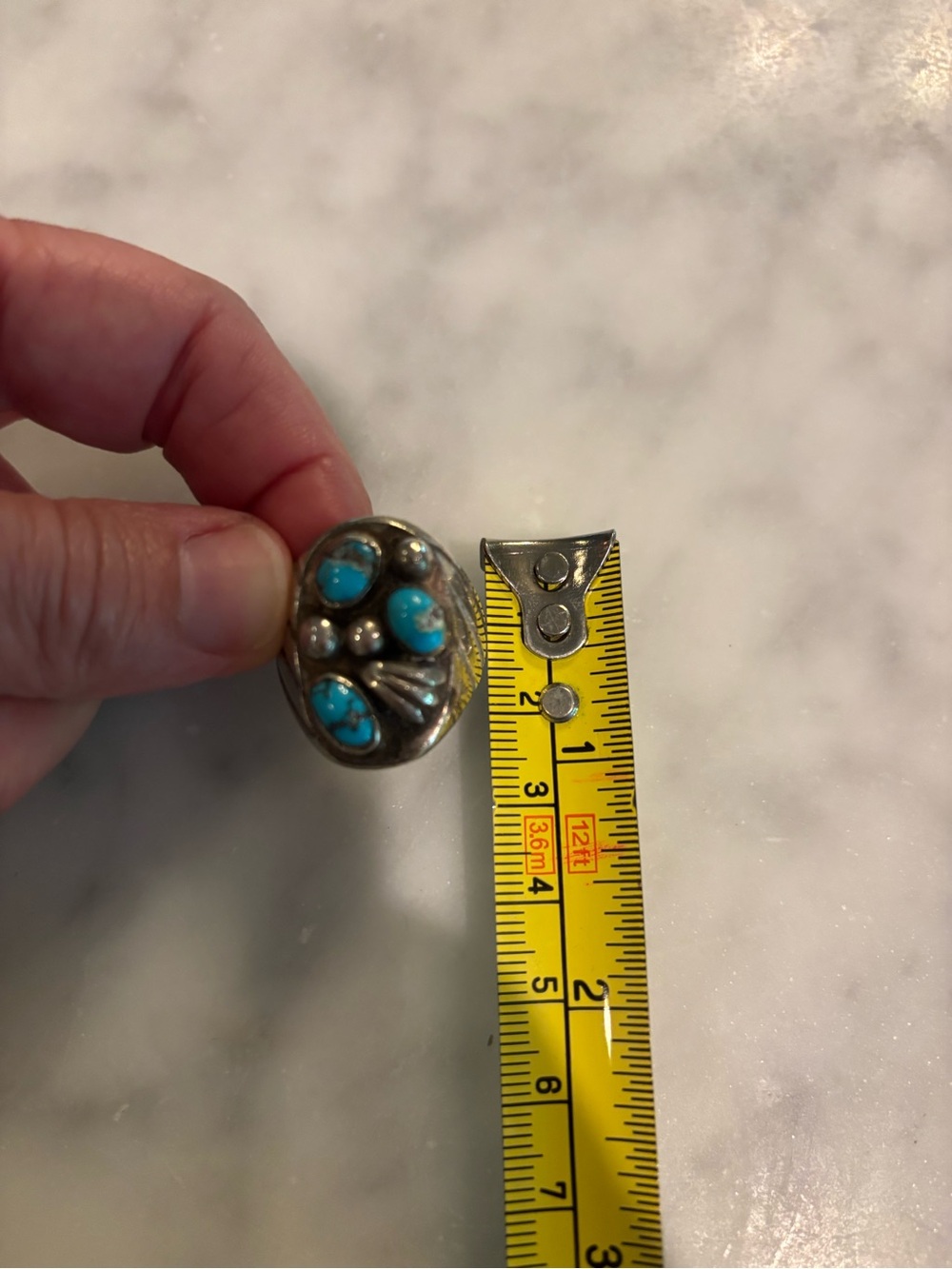Turquoise and Silver Statement Ring - Picture 7 of 8